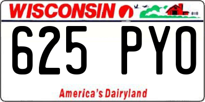 WI license plate 625PYO