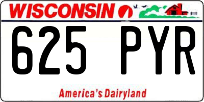 WI license plate 625PYR