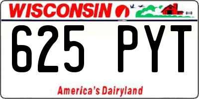 WI license plate 625PYT