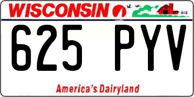 WI license plate 625PYV