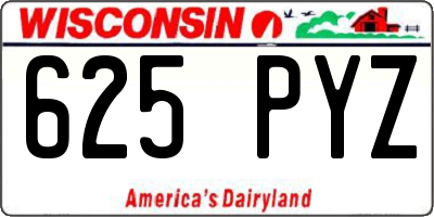 WI license plate 625PYZ