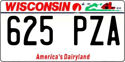 WI license plate 625PZA
