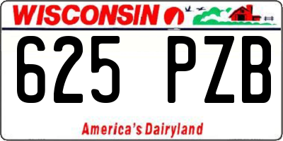 WI license plate 625PZB