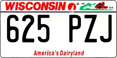 WI license plate 625PZJ