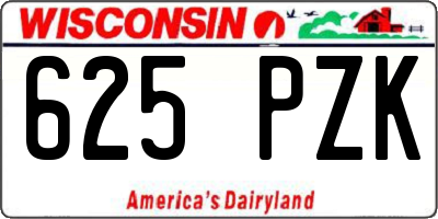 WI license plate 625PZK