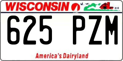 WI license plate 625PZM