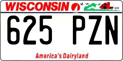 WI license plate 625PZN