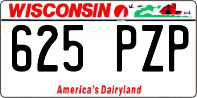 WI license plate 625PZP