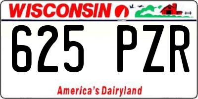 WI license plate 625PZR