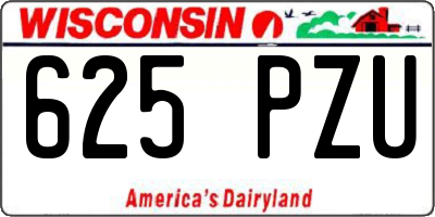 WI license plate 625PZU