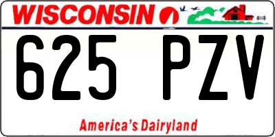 WI license plate 625PZV