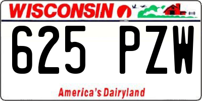 WI license plate 625PZW