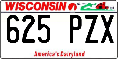 WI license plate 625PZX