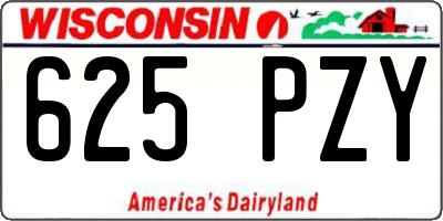 WI license plate 625PZY