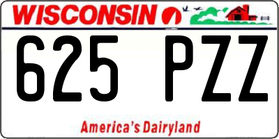 WI license plate 625PZZ