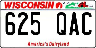 WI license plate 625QAC