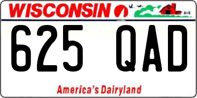 WI license plate 625QAD