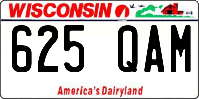 WI license plate 625QAM