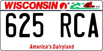 WI license plate 625RCA