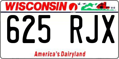 WI license plate 625RJX