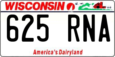 WI license plate 625RNA