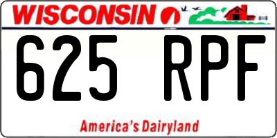 WI license plate 625RPF