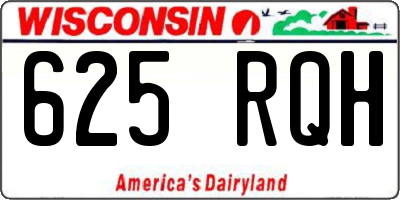 WI license plate 625RQH