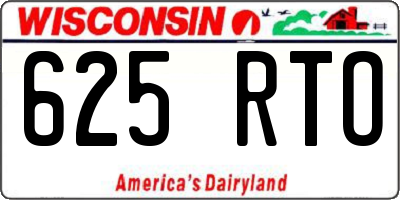 WI license plate 625RTO