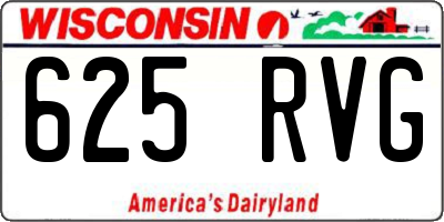 WI license plate 625RVG