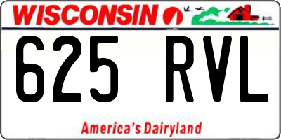 WI license plate 625RVL