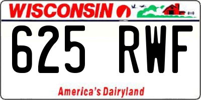 WI license plate 625RWF
