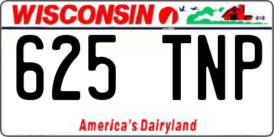 WI license plate 625TNP