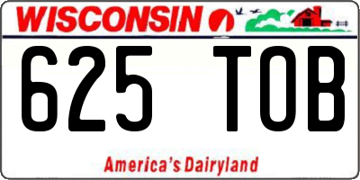 WI license plate 625TOB