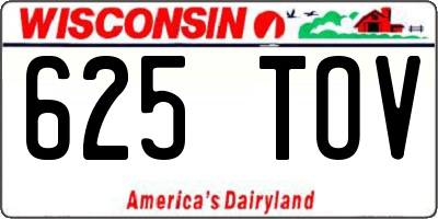 WI license plate 625TOV