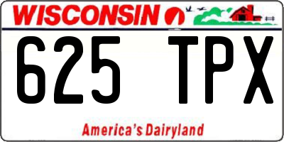 WI license plate 625TPX
