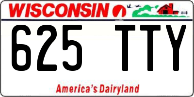 WI license plate 625TTY