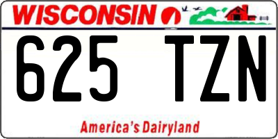WI license plate 625TZN
