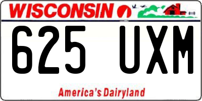 WI license plate 625UXM