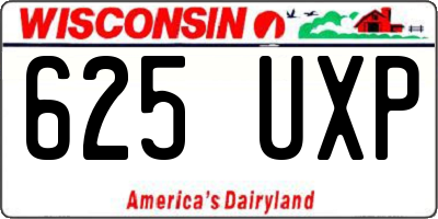 WI license plate 625UXP