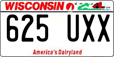 WI license plate 625UXX