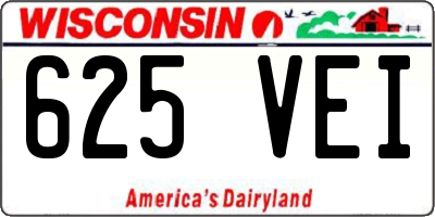 WI license plate 625VEI