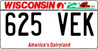 WI license plate 625VEK