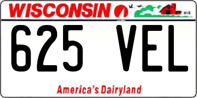 WI license plate 625VEL