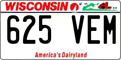 WI license plate 625VEM
