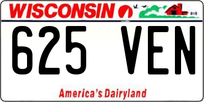 WI license plate 625VEN