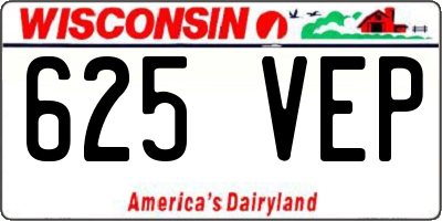 WI license plate 625VEP