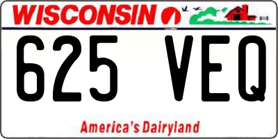 WI license plate 625VEQ