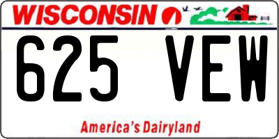 WI license plate 625VEW
