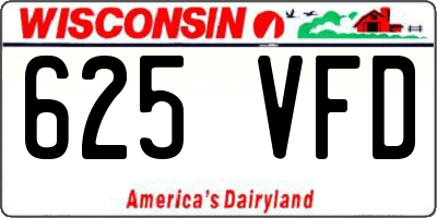 WI license plate 625VFD