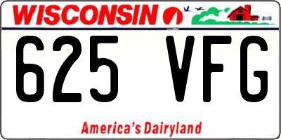 WI license plate 625VFG